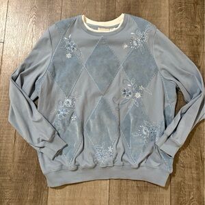 👖Alfred Dunner Light Blue and White Sweater👖
